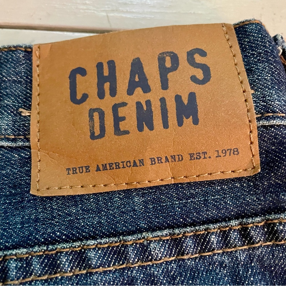 Chaps Denim Dark Wash Men’s Relaxed Fit Jeans Sz 38x30 Straight Leg Y2K Dk Wash